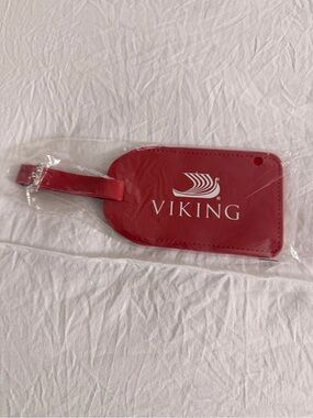 Viking Cruises Red Leather Luggage Tag